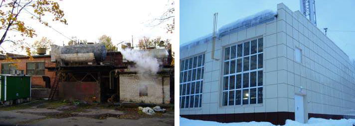 Фасады котельных до и после реконструкции
